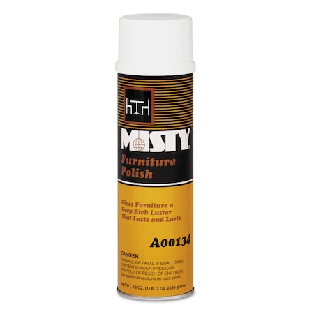 Misty Furniture Polish for Wood, Citrus Scent, 20 oz. Aerosol Can, PK12 1001511